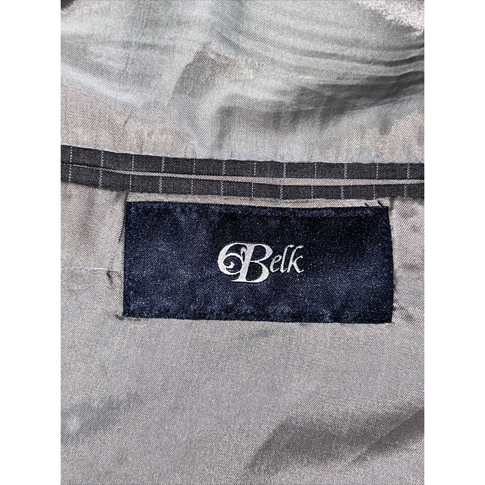 Hart Schaffer Marx "Gold" Light Blue Pinstriped Gray Blazer For Belk 44R - Picture 11 of 16